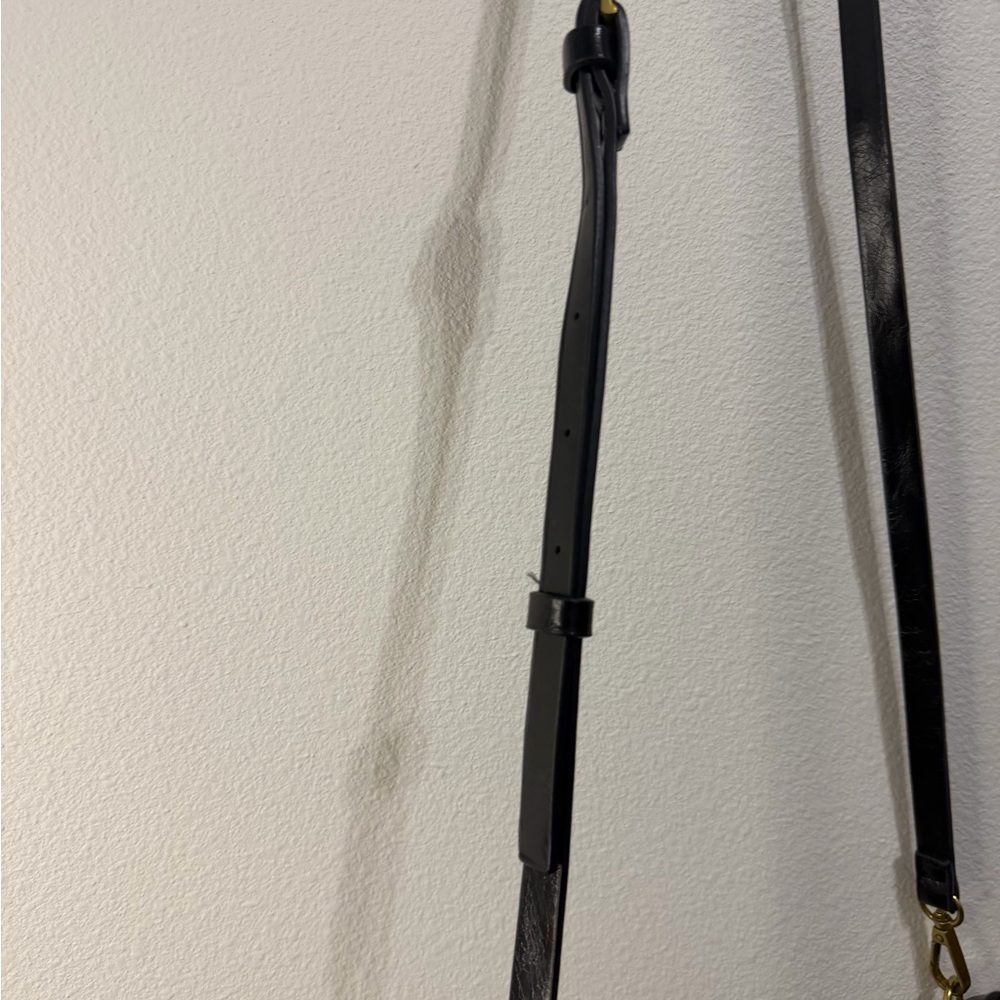 Anthropologie Black Crossbody Bag with Gold Accents - Picture 3 of 5